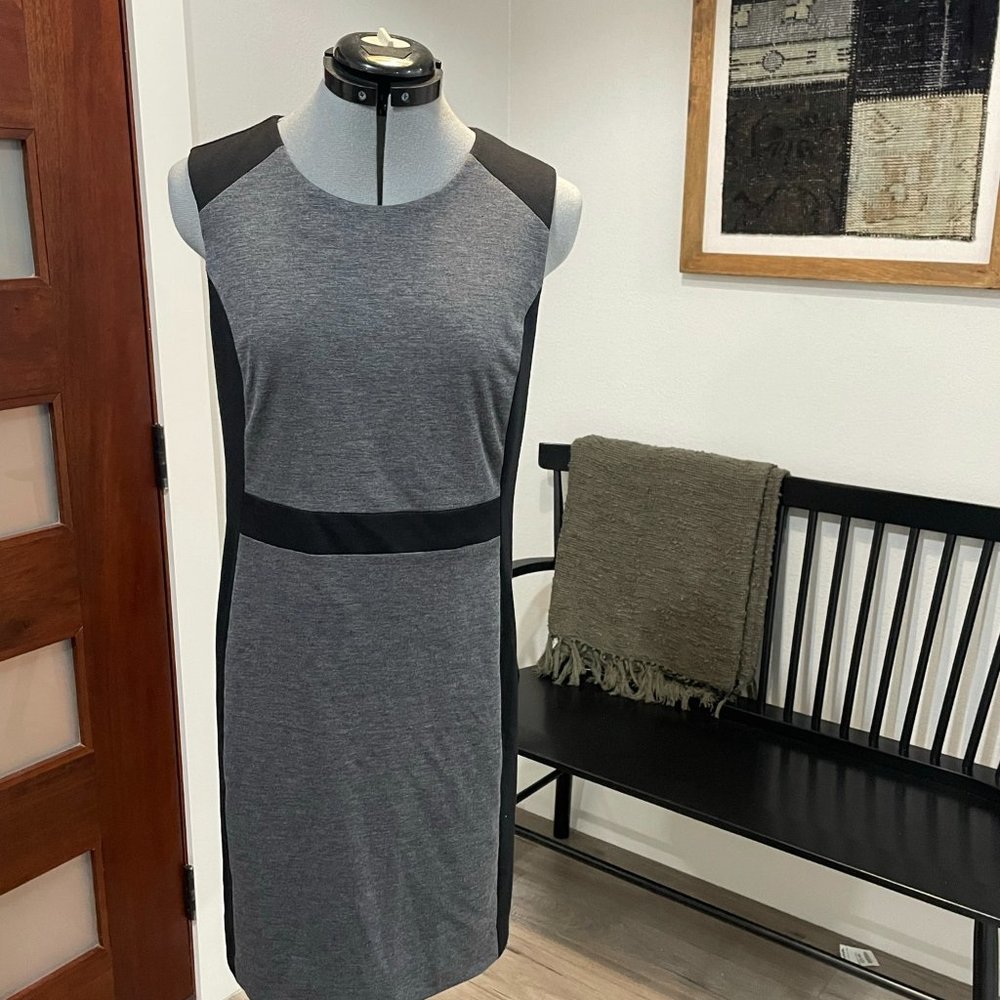 Banana Republic Grey and Black Work Dress